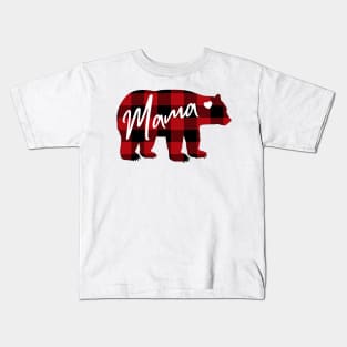 Mama Bear. Buffalo Plaid design Kids T-Shirt